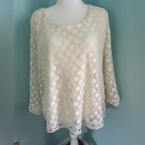 BNWT 2X Style and Co. Cream Lace top